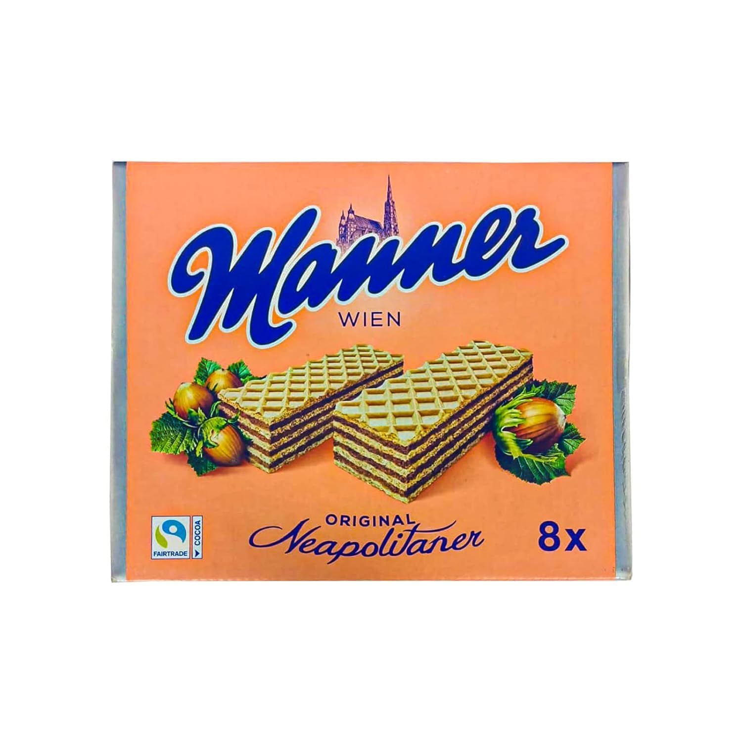 Manner Wafer Biscuits Hazelnut Original (8 x 75 Gm)