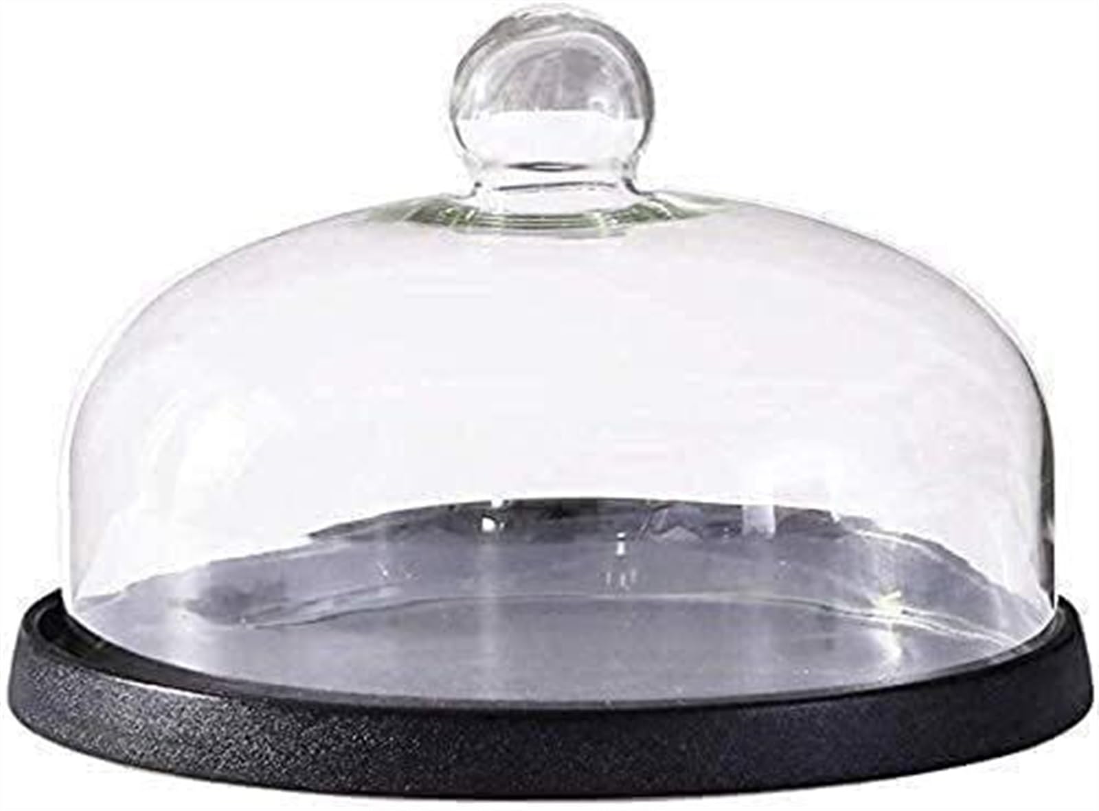 TYUHDUYUR Cake Stand Cake Cover Black Dessert Display Round Snack Box Kitchen Glass Dome Salad Dome Ceramic Steak Tray Storage