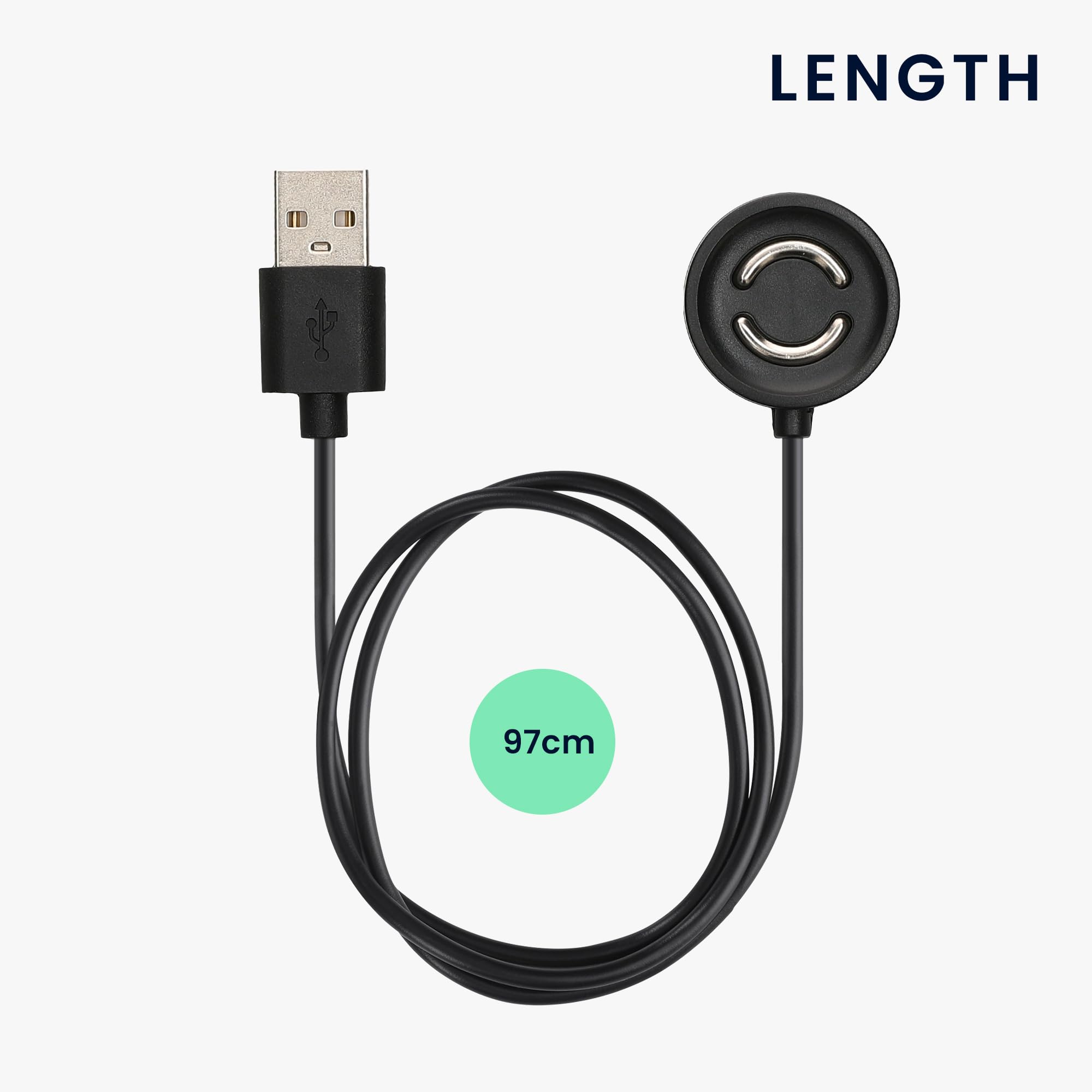 kwmobile Câble USB Compatible avec Suunto Peak 9 câble - Câble Rechange Chargeur Fitness Tracker Montre connectée - Noir (Lot de 2)