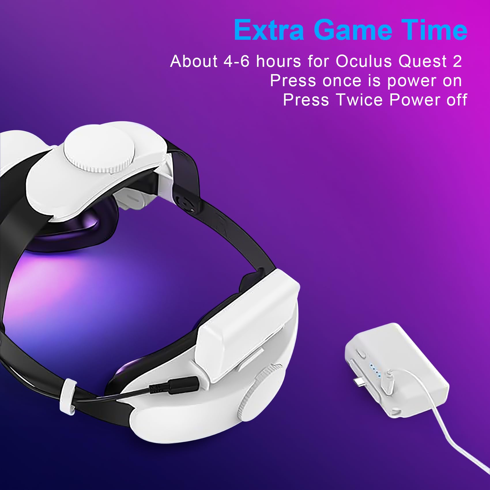 Head Strap with Battery Pack for Oculus Quest 2 Accessories