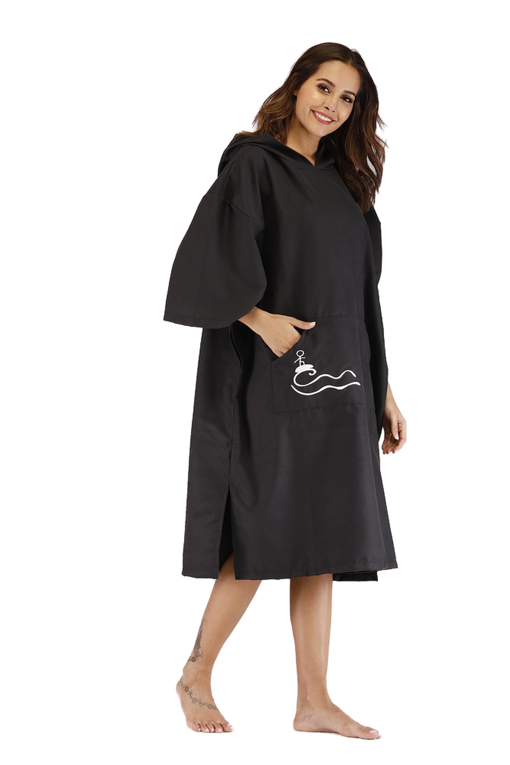 Peignoir de plage à capuche adulte NUZAMAS anti-UV serviette de bain