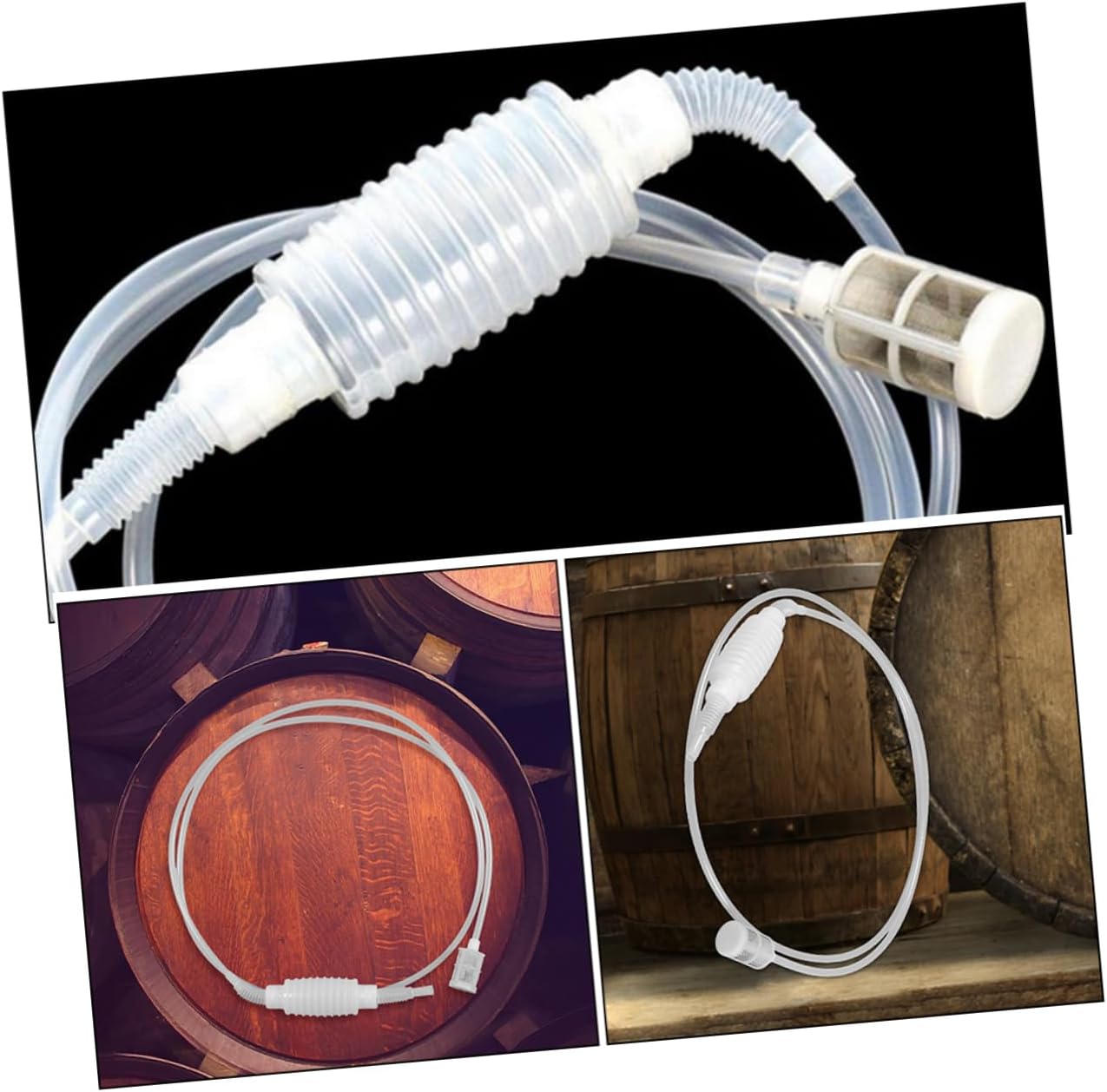 4pcs Reusable Siphon Hose for Home Brewing Lightweight Beer and Wine Transfer Tools Filter Tubing for Easy Liquid Transfers and Spill Bottling