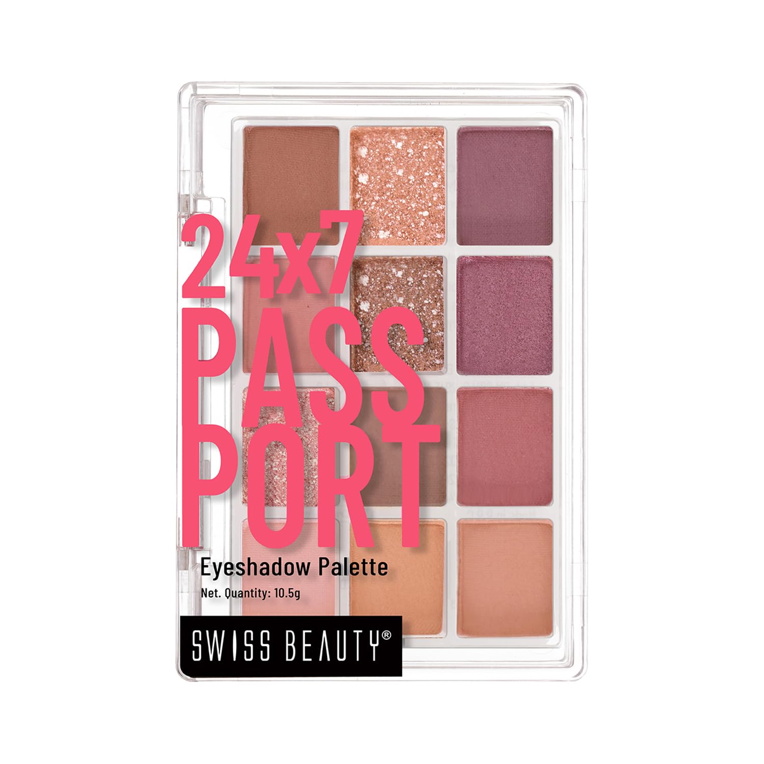 24/7 Passport Eyeshadow Palette for Eyes | Long-Lasting | 12 shades | Smooth & Blendable (Early Check-In - Day)