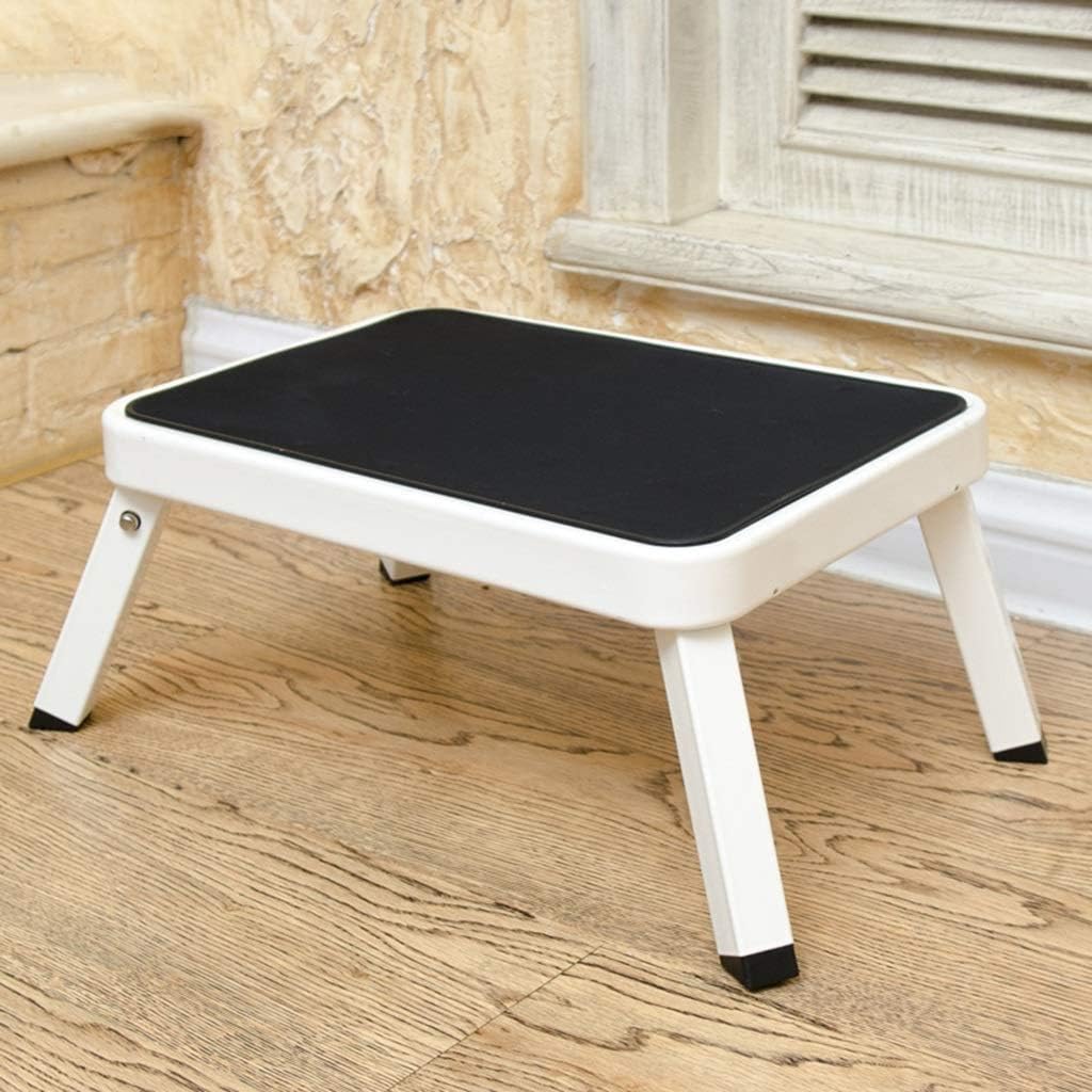 Multipurpose Folding Chairs Wooden Step Stool Portable Small Bench Simple Mini Flower Stand Little Mazza Outdoor Folding 2-Step Ladder with Non-Slip Mat (Color : Brown)
