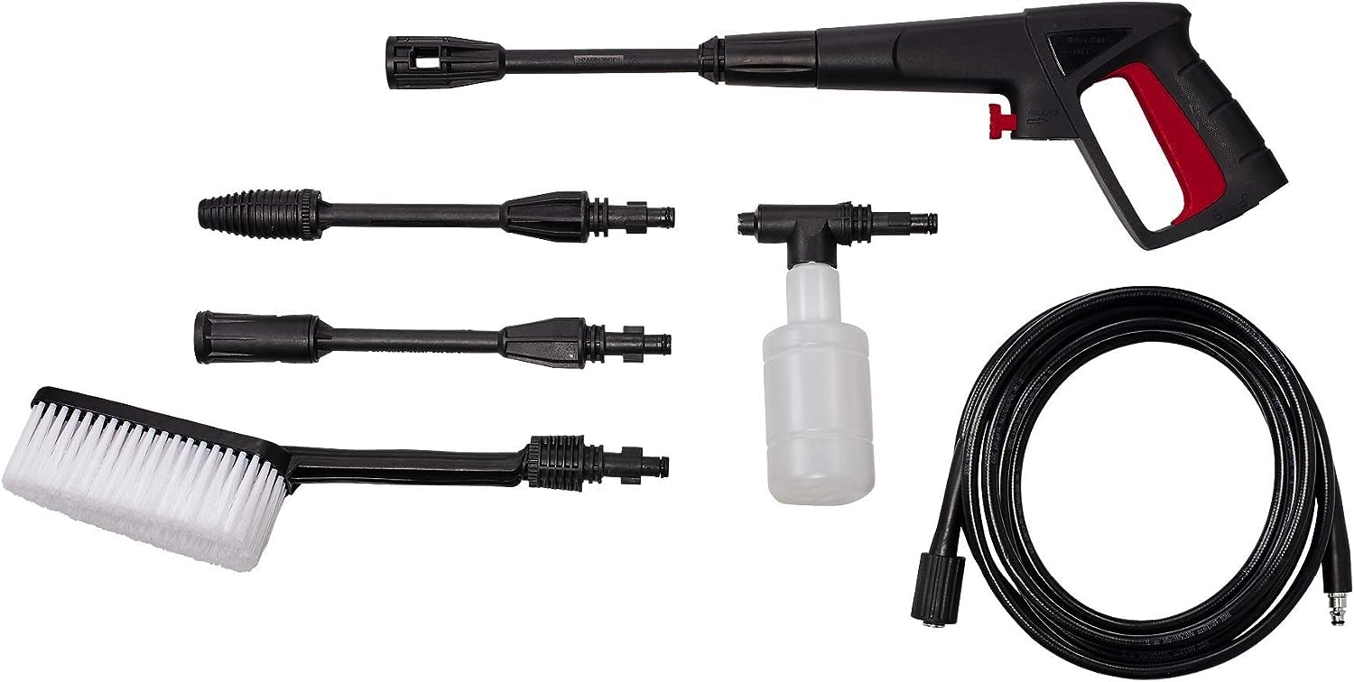 Einhell Limpiadora a Alta presión TC-HP 130 (1500 W, máx. 130 Bar, Incl. Tubo Flexible de Alta presión, Pistola, Lanza, diversas boquillas, Cepillo, contenedor de Agente pulverizador) | 1500 W | 130 bar | Sistema Quick-Couple | Manguera de alta presión |