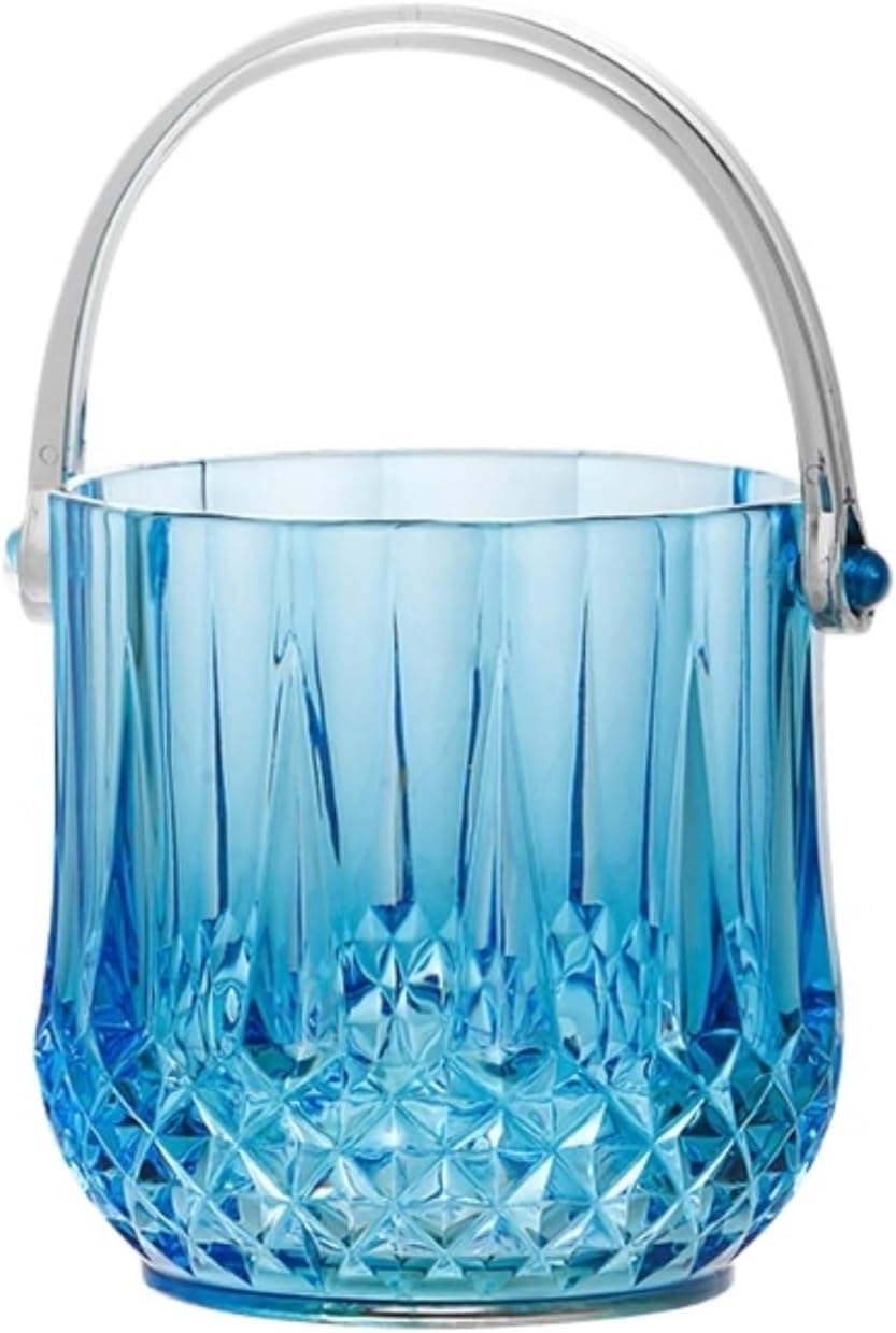 Plastic Ice Bucket for Parties Beverage Champagne Cooler with Handle for Home(Purple)
