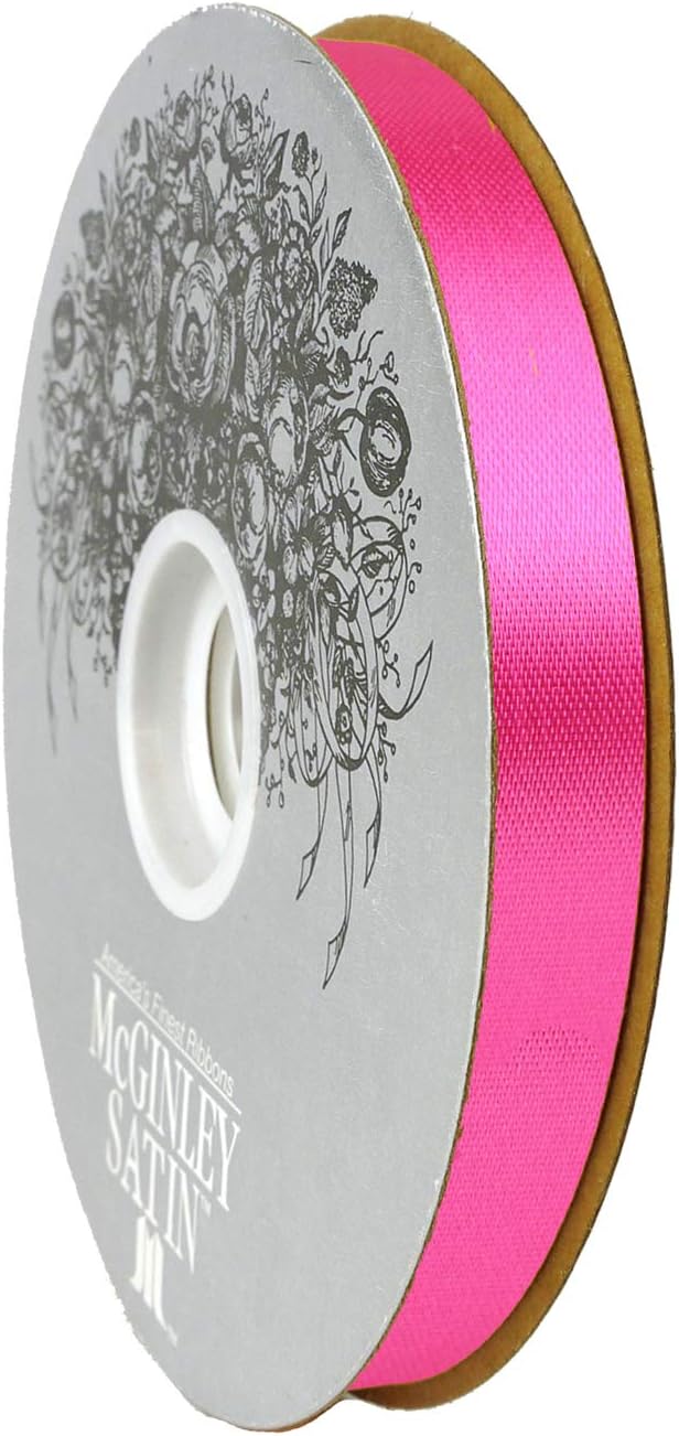 McGinley Mills 9/16" W Acetate Satin Ribbon, Cyclamen Pink