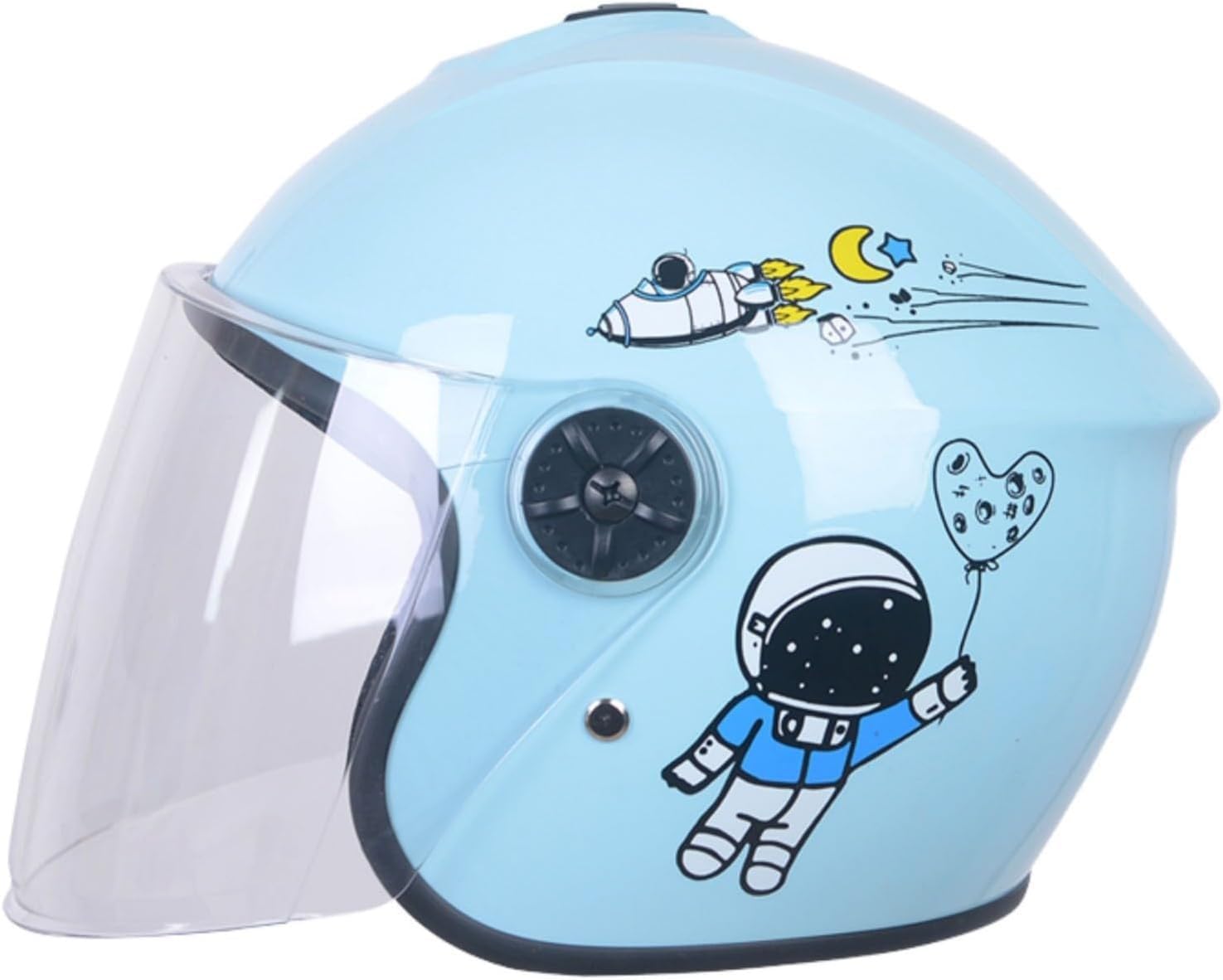 Kask Motocyklowy Astronauta dla Dzieci Wizjera HD, [Aero Stratos] Junior Guardian, ECE/DOT, [Cervical-Zero] Prezent dla Chłopców Dziewczynek 3-12 Lat