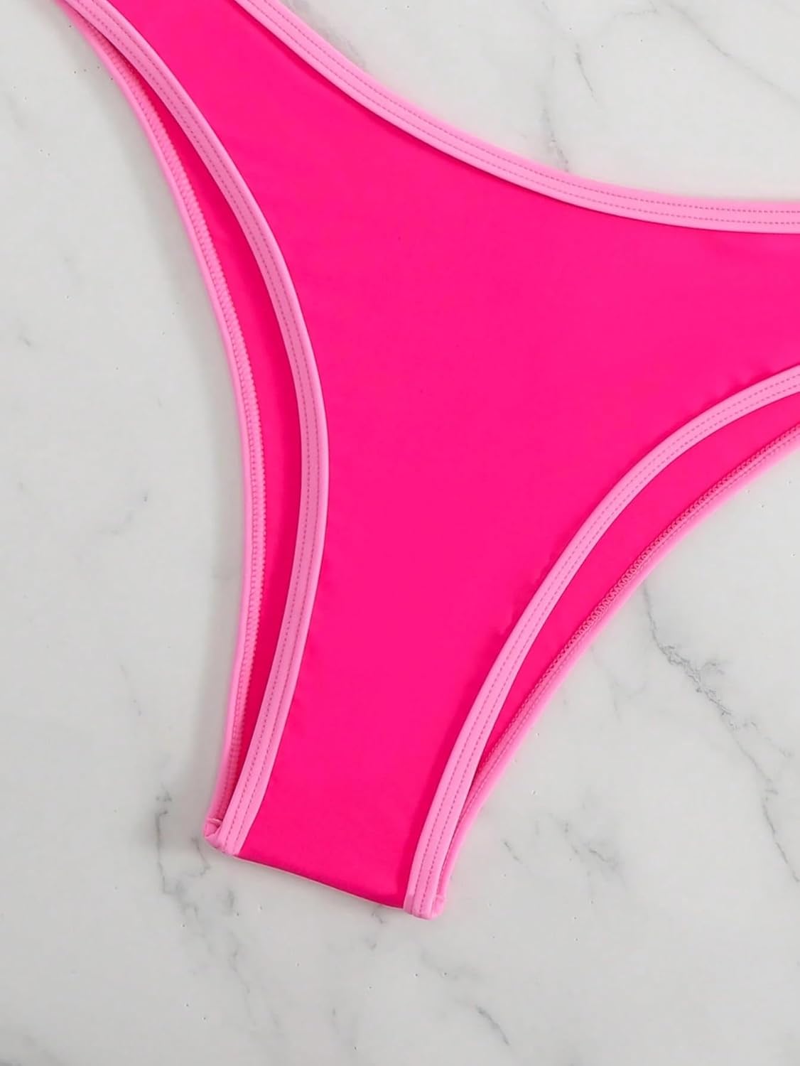 Fanuerg Women's Triangle Bikini Sets Circle Ring Linked Two Piece Swimsuit Color Block Cheeky Bathing Suits - Image 7