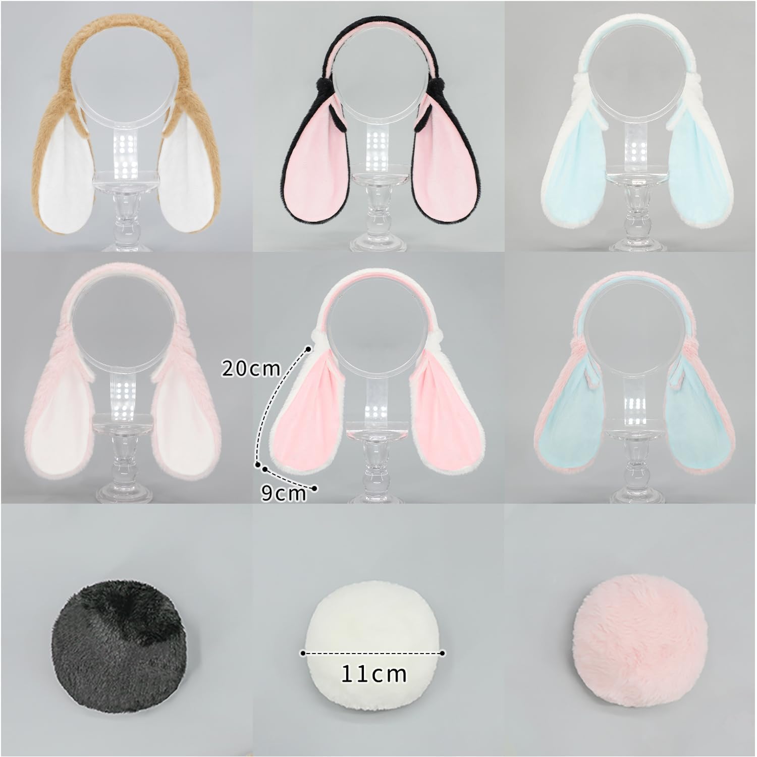 Faylay Furry Floppy Ears Bunny Ear Headband Easter/Daily Celebrations/Halloween/Christmas Cosplay Accessories