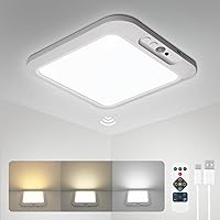 Vista 1 de wowatt: lámpara de techo recargable operada por batería, luz de sensor de movimiento para interiores, lámpara de ducha inalámbrica con mando a