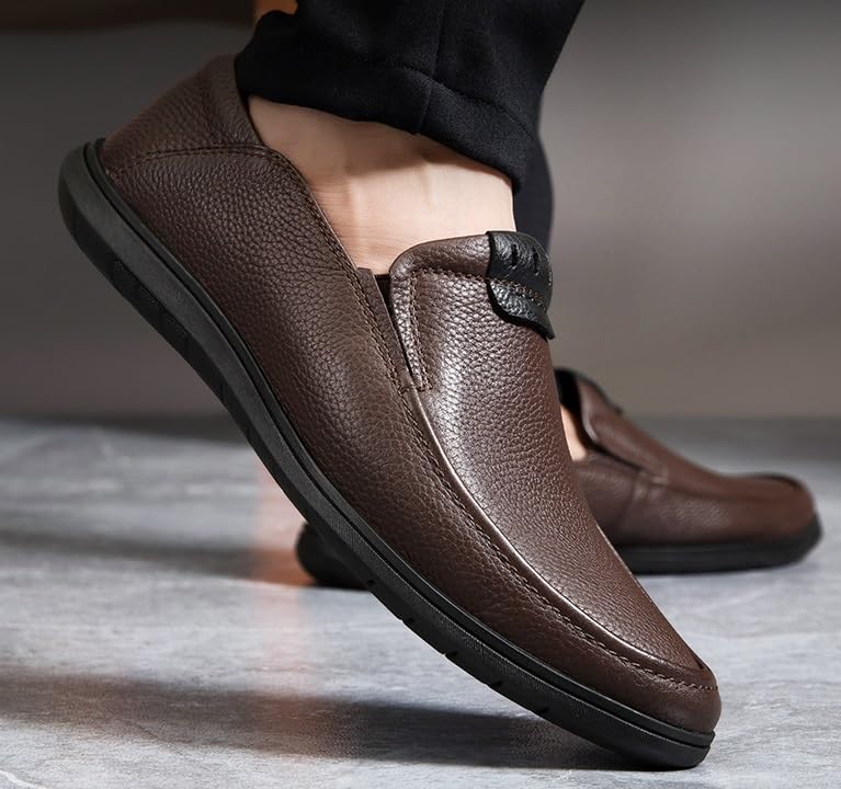 Comfy Dress Shoes for Men Fashion Pointed Toe Slip-on Oxford Leather Fashion Dress Shoes2
