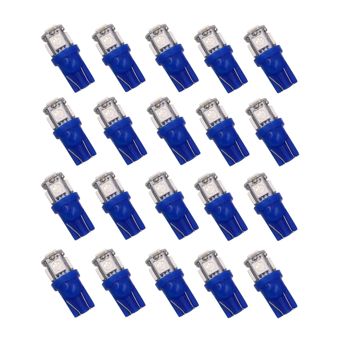 20 PCS Car LED Light Bulb, Super Bright T10 LED Auto Interior Light Bulb with 5050 Chips, Bulb Replacement for Dashboard Dome Map Door License Plate Lights, Car Accessories (Blue)