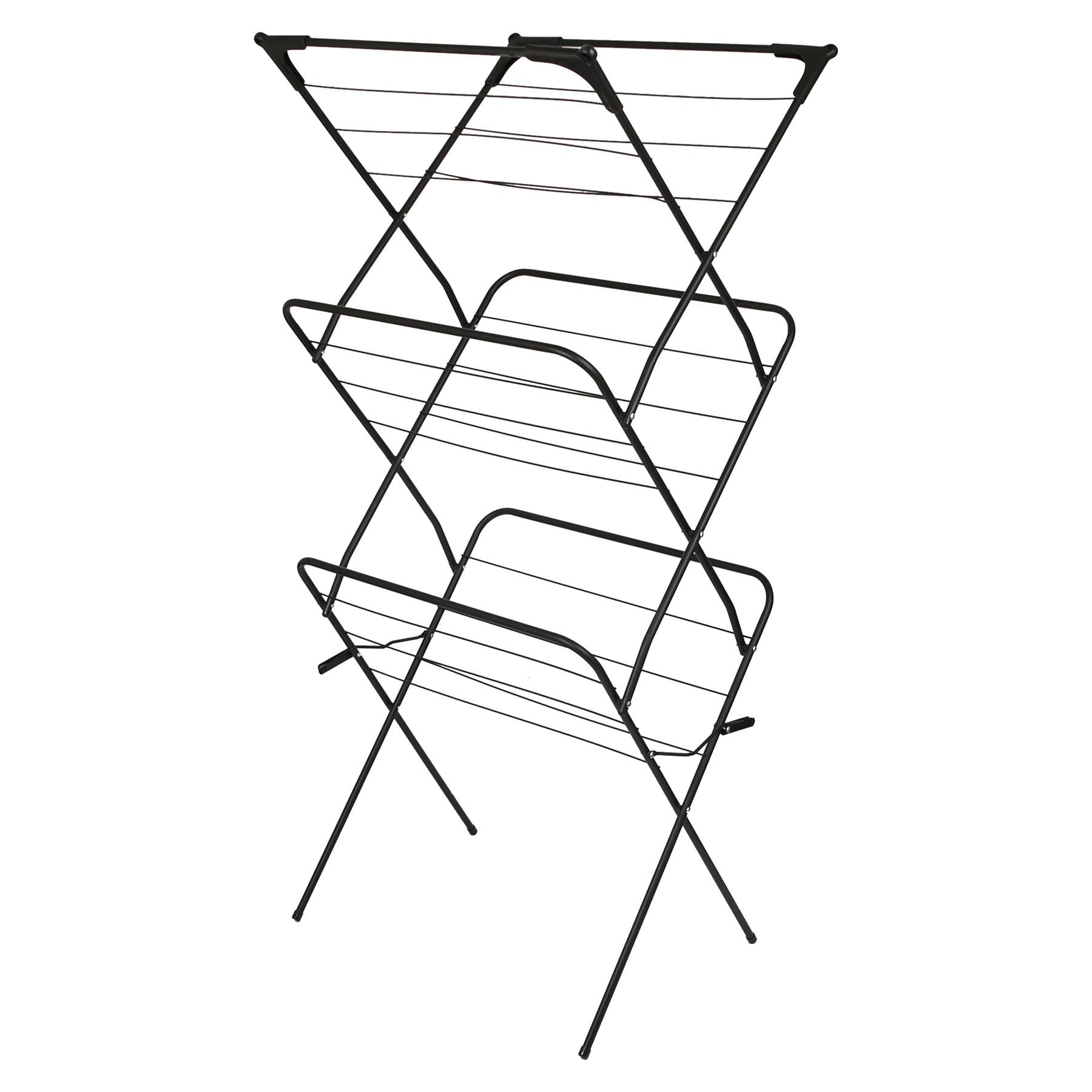Harbour Housewares 3 Tier Foldable Clothes AirerIndoor Outdoor Home Kitchen Compact Folding Collapsible Laundry Drying Rack from B&Q