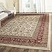 SAFAVIEH Lyndhurst Collection Area Rug - 8' x 11', Ivory & Red, Traditional Oriental Design, Non-Shedding & Easy Care, Ideal for High Traffic Areas in Living Room, Bedroom (LNH331A)