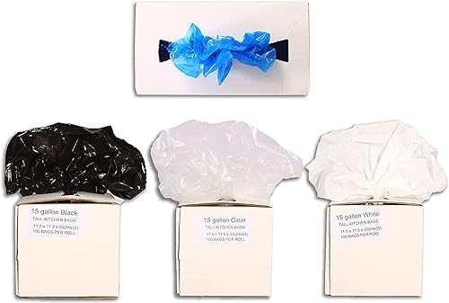 Miniatura 5 de Resilia Tall 15 Gallon Trash Bags - Clear Recycling 100 BagsRoll, 1 Mil Thick, 24x33 inches (WxH), Wire Ties Included, MADE IN USA