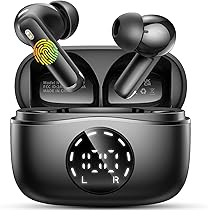2026 Nuovo Cuffie Bluetooth 5.4, Auricolari Bluetooth Stereo HiFi, 48 Ore Cuffiette In Ear con 4 ENC Cancellazione Rumore Mics, IP7 Impermeabili Cuffie Senza Fili, Cuffiette Touch Control, LED Display