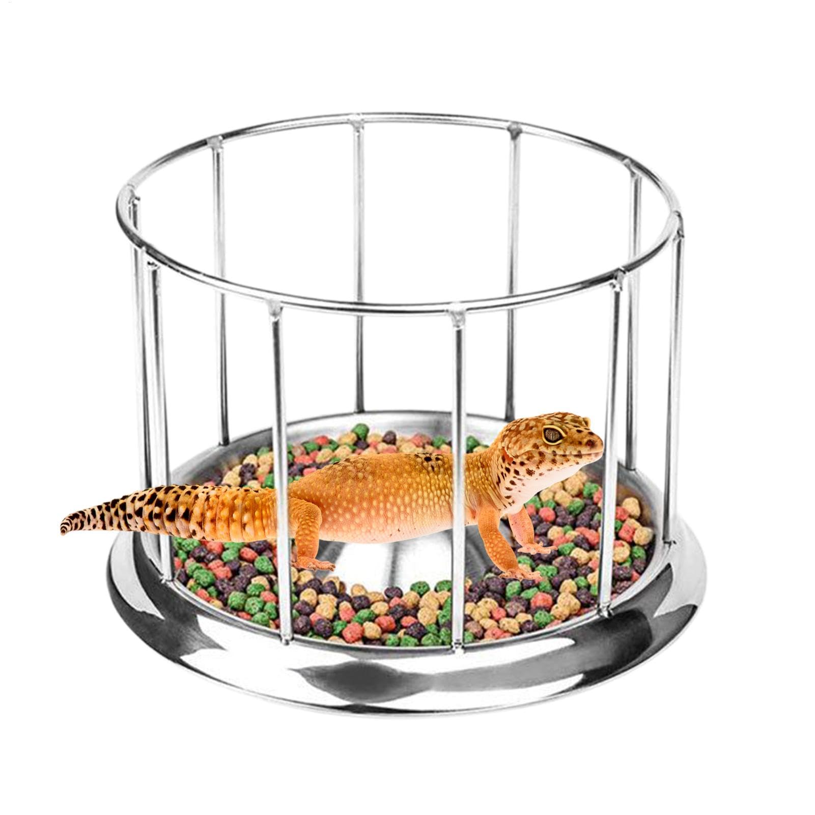 Mwqpgyh Tortoise Food Dish - Stainless Steel Tray Water Dish | Rust-Proof Pet Dispenser Food Feeder, Tortoise Habitat Accessories for Home Vivarium Pet Store