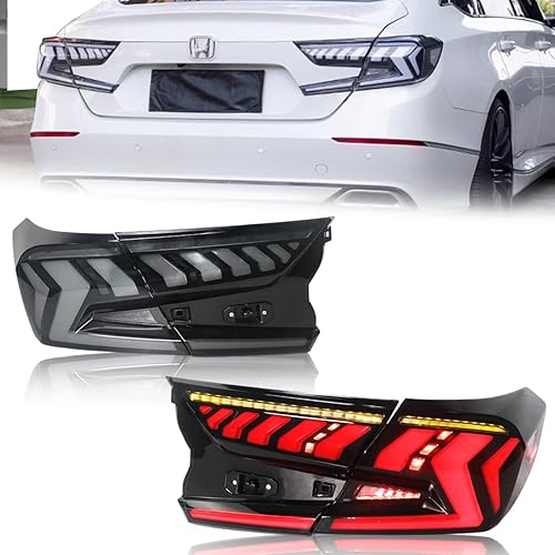 Conjunto de luces traseras LED para Honda Accord de 10ª generación 2018 2019 2020 2021 2022 con lente ahumada Accord luces traseras con animación