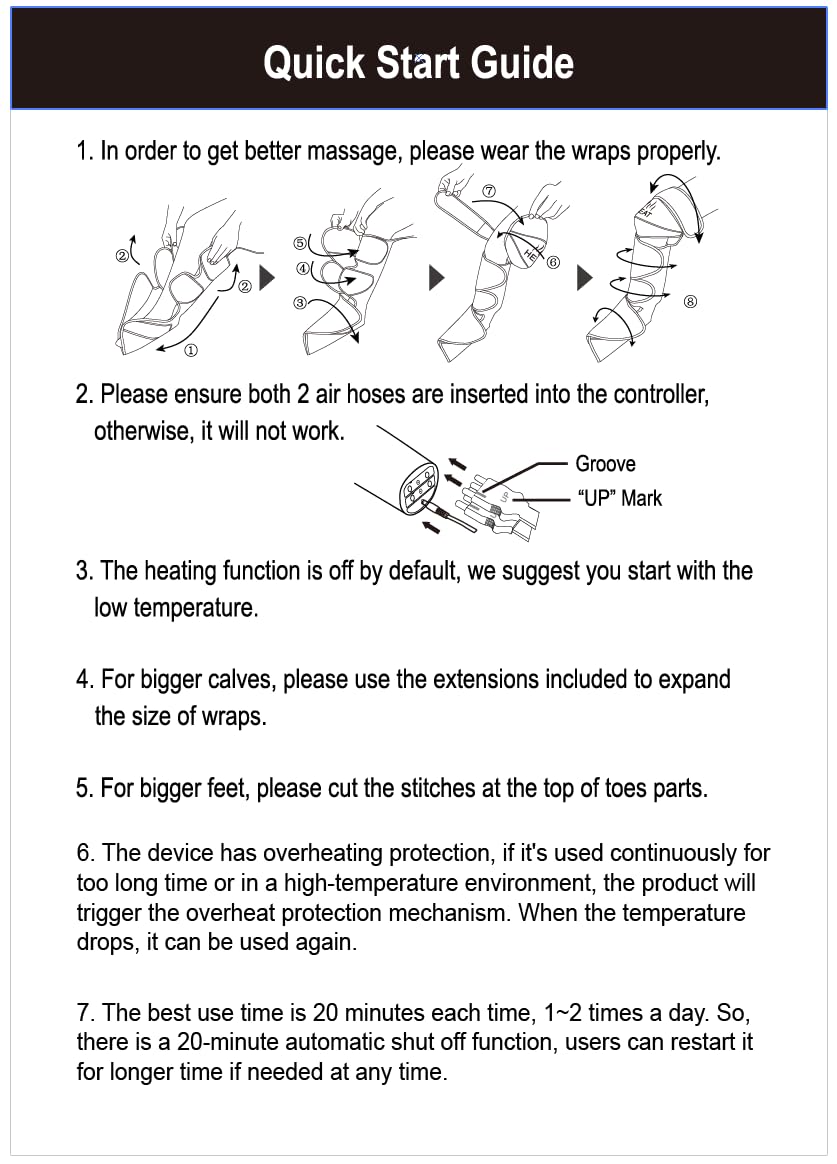 FIT KING Foot and Leg Compression Massager for Circulation and Pain Relief with Knee Heating Therapy - Handheld Controller 3 Modes 3 Intensities - Gift for Mom Wife Family