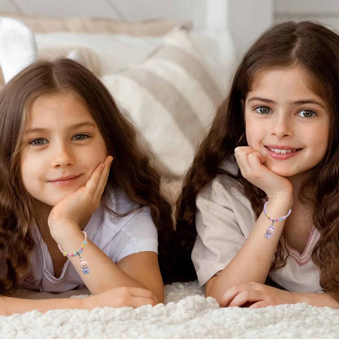 Bracelets tressés réglables cartoon mignon pour filles enfants