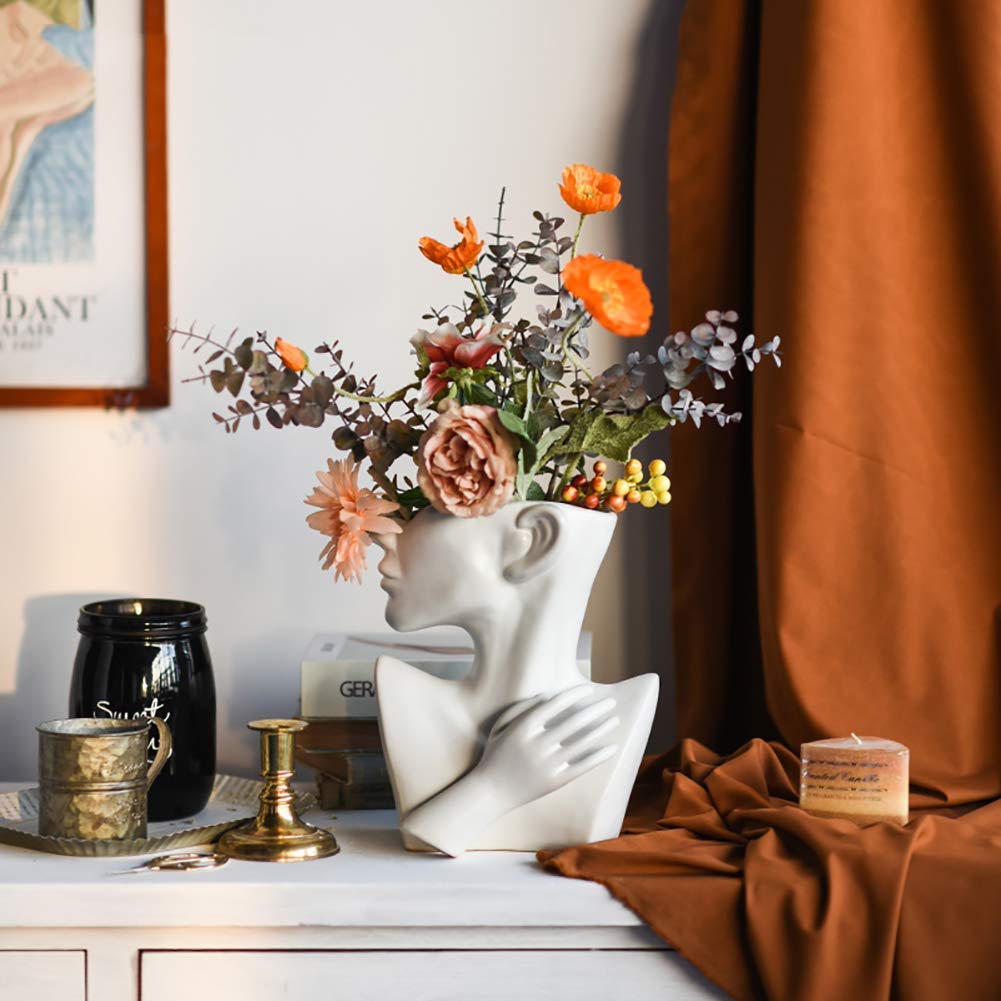 Fioriera per Interni ed Esterni con Statua, vasi in Ceramica con Testa di Busto, Decorazioni per la casa, vasi per Fiori, sculture, Bonsai, Arte B