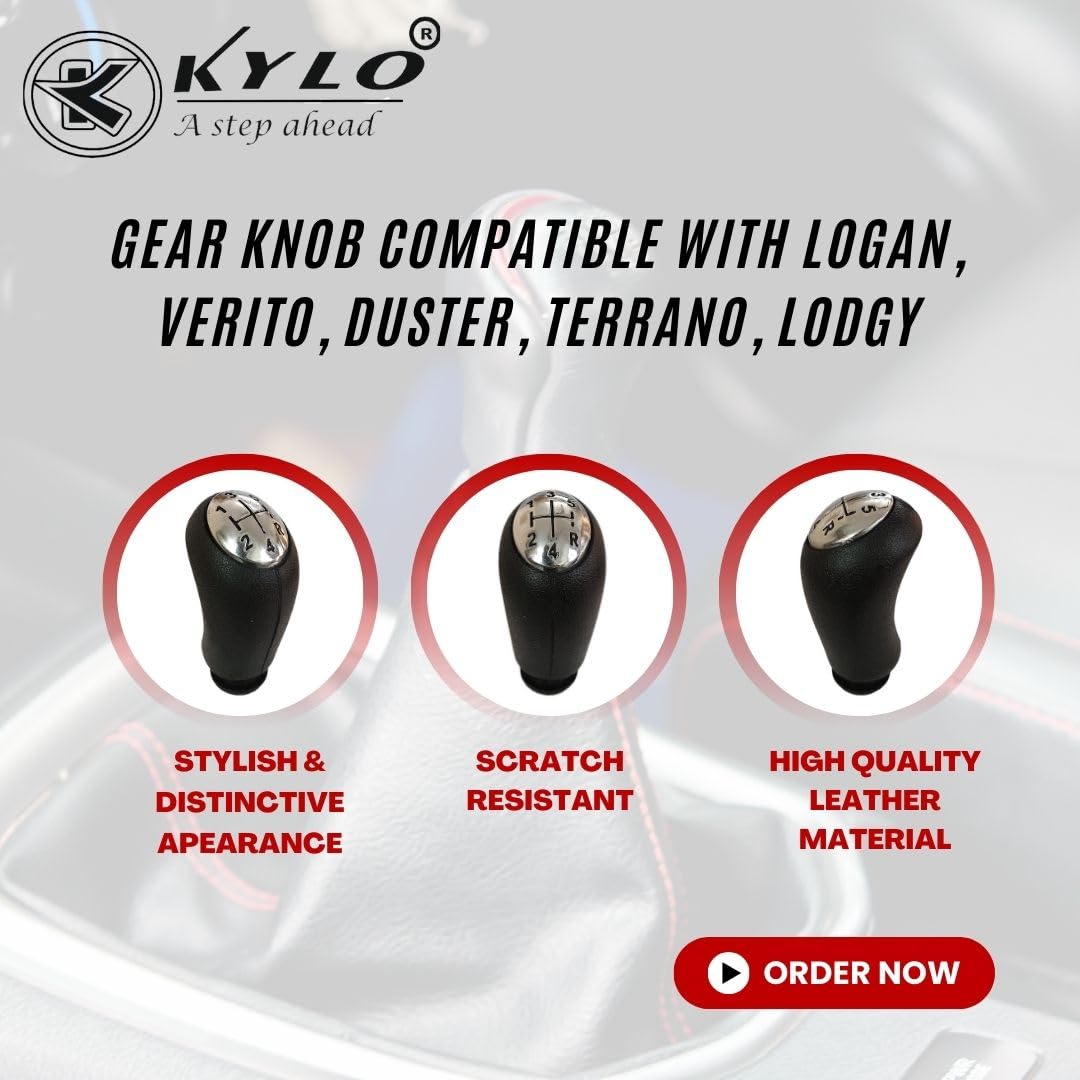KYLO Car Gear Knob| Gear Shifter for Effortless Shifting | Specific Fit and Durable Build for Enhanced Driving Comfort and Control (Gear KNOB LGC (Black Letters)) - Image 8 thumbnail