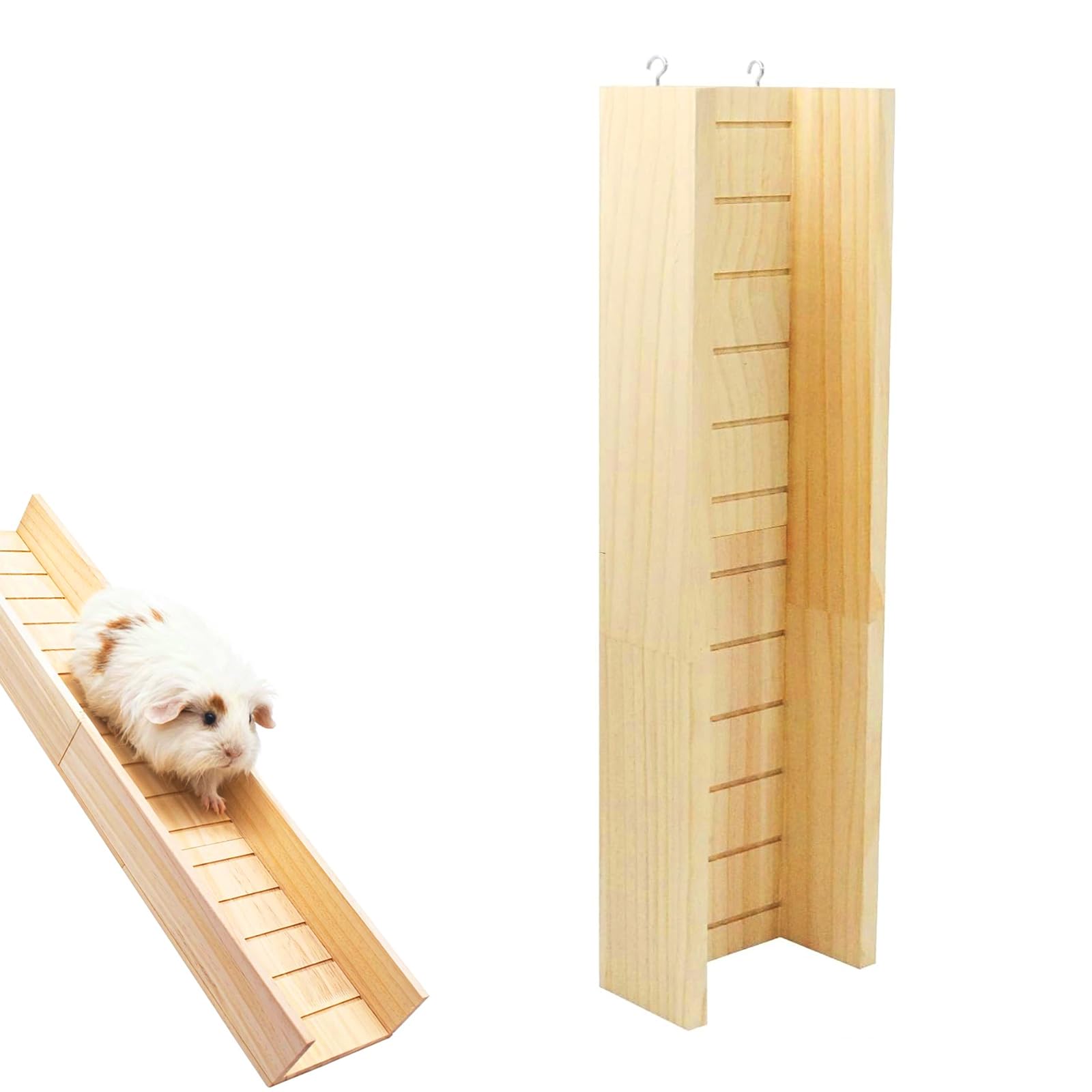 Meerschweinchen Kletterrampe Holz, 60cm Hamster Brücke Kletterleiter Holz Leiter Zubehör für Käfig,Holzbrücke Kletterspielzeug Spielzeugleiter für Kleintiere Meerschweinchen Hamster Ratten Chinchillas