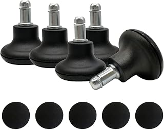 QOTSTEOS Bell Glides Replacement Office Chair Wheels Stopper Office Chair Swivel Caster Wheels, 5pcs 2 Inch High Profile Bell Glides ith Separate Self Adhesive Felt Pads(Black)