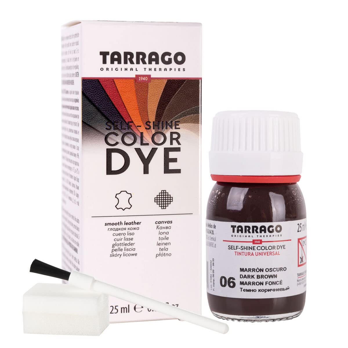Tinte para Zapatos y Bolsos de Cuero y Textil con Esponja y Brocha | Cubre Rozaduras y Desgastes del Calzado | Gama de 90 colores — view 29