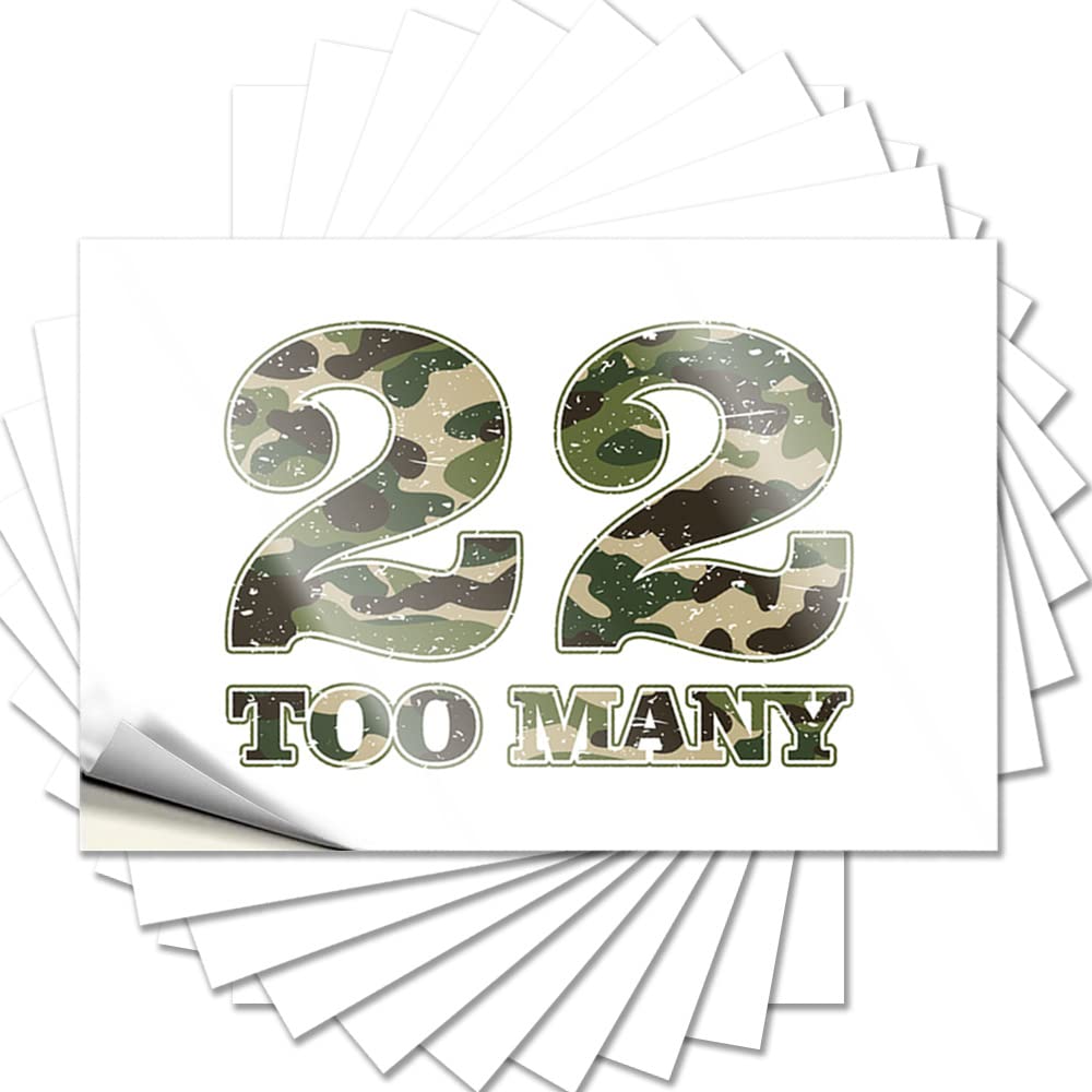 Decal Hat Sweet 22 Too Many PTSD Awareness Veteran for Coffee - Girly Easy Peel Removable(12X18CM)
