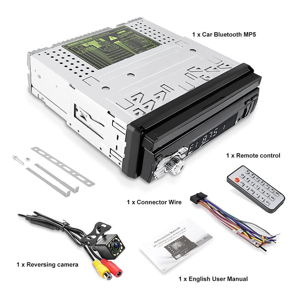 Buy NHOPEEW Single Din Car Stereo with Sat Nav, 7 Inch Retractable