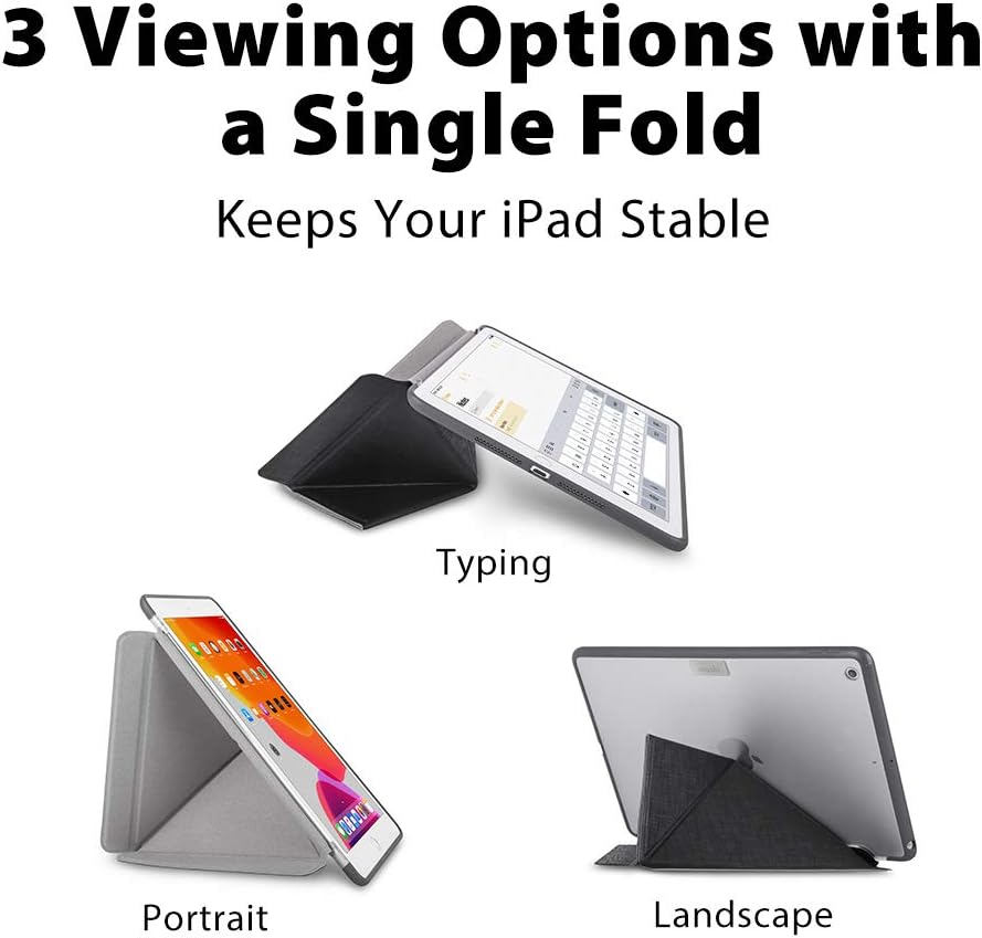 One-Day Sale: Up to 50% Off Moshi VersaCover Case for iPad Mini 5 2019, Folding Cover with 3-Viewing Angles, Auto Sleep/Wake, Reinforced Frame, Magnetic Closure, Works with Moshi's Pencil Case, Metro Black