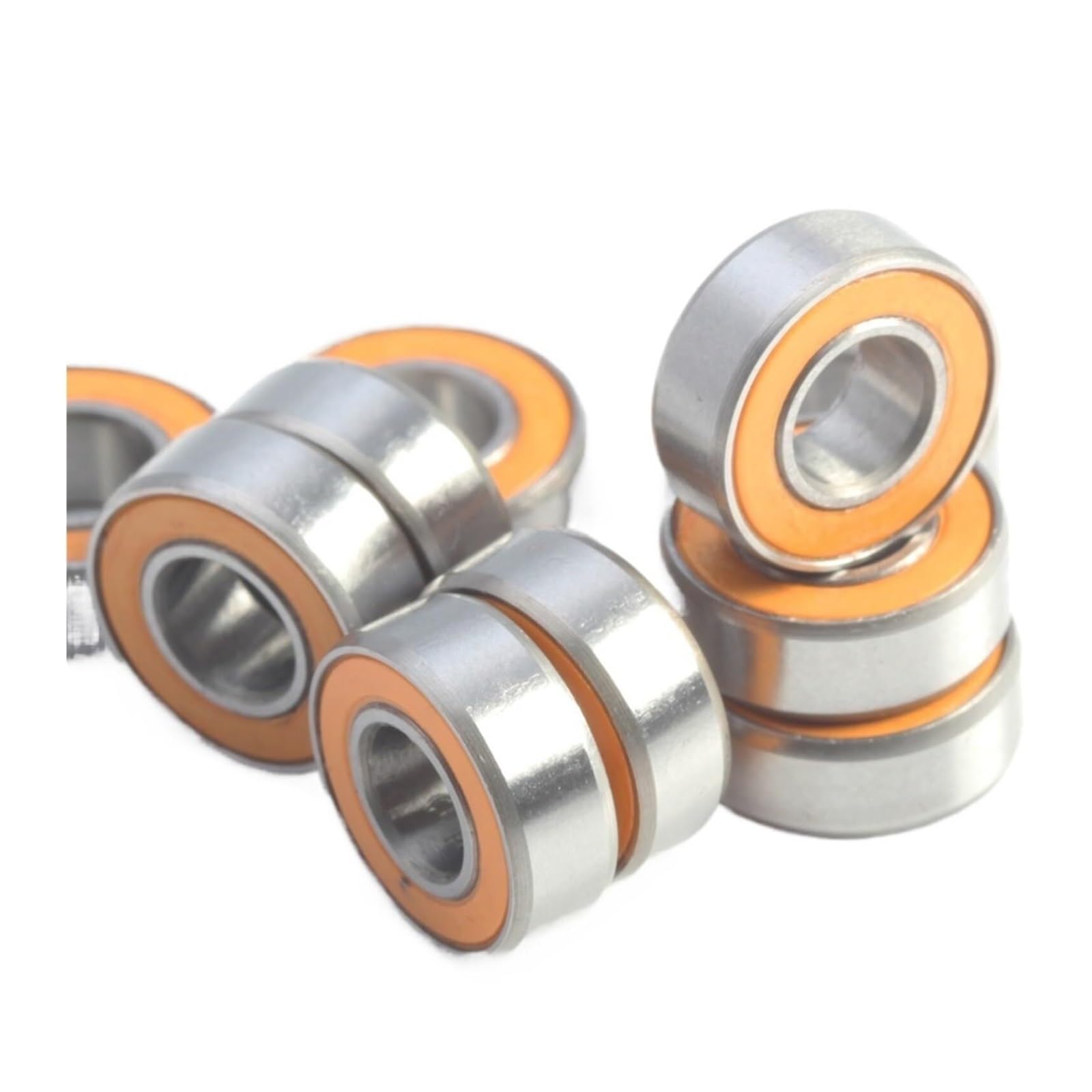 MR115RS łożysko 10 sztuk 5x11x4 Mm ABEC-3 Hobby elektryczny zdalnie sterowany samochód ciężarówka MR115 RS 2RS łożyska kulkowe MR115-2RS pomarańczowe uszczelnione