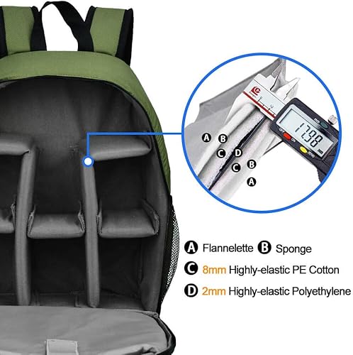 Miniatura 5 de CADeN - Mochila para cámara profesional DSLR  SLR sin espejo, resistente al agua, maletín compatible con accesorios de cámaras Sony, Canon, Nikon y