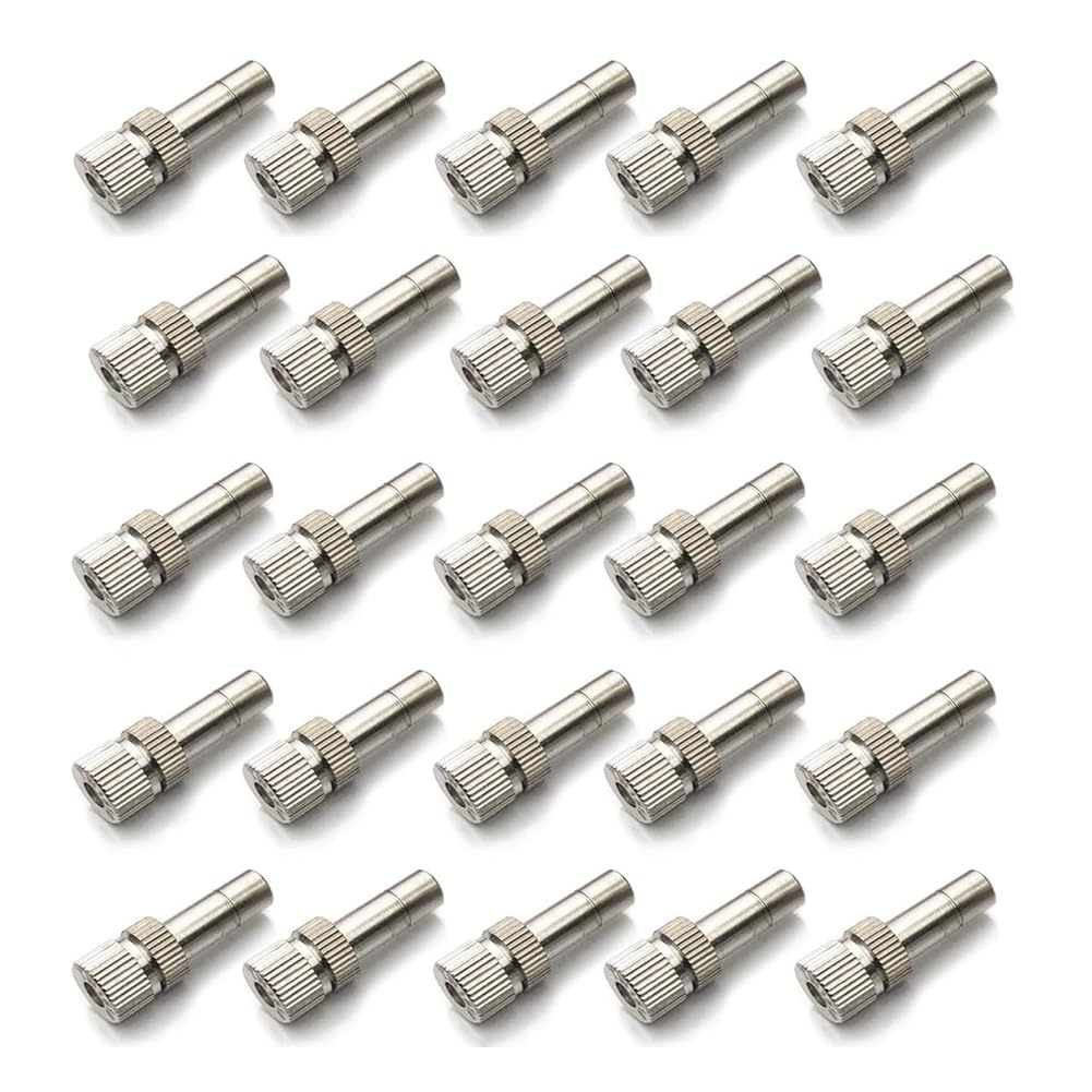 LBRYVTCE Brass spray nozzle, 8mm atomizing nozzle, suitable for outdoor cooling systems, landscaping, air humidification, greenhouse irrigation 0.8mm（0.0315in） 50pc
