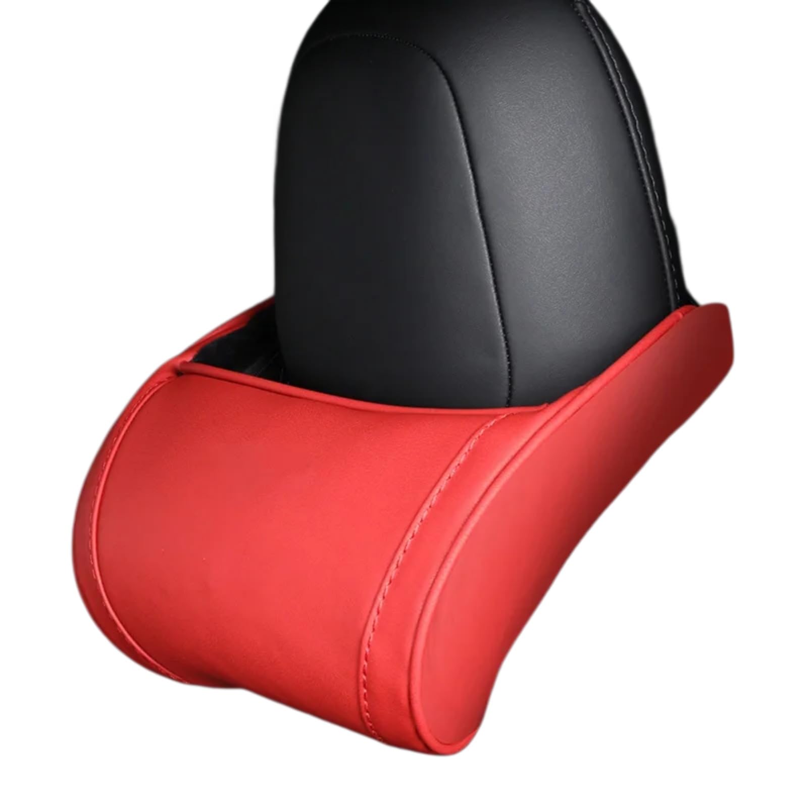 Cuscino Auto, Lombare del Collo Dell'auto Poggiatesta E Compatibile, Supporto Posteriore in Pelle Schiuma di Memoria-Coffee-2 PCS