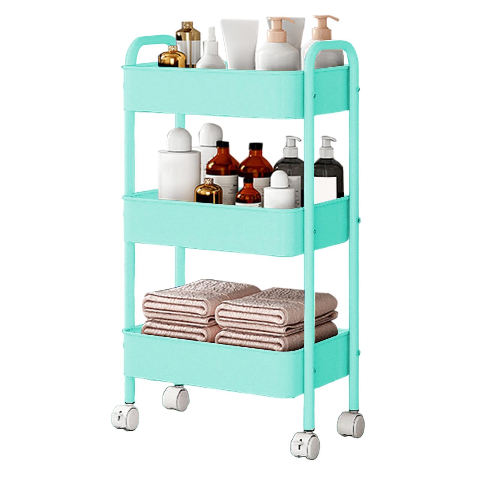 Carrito de almacenamiento rodante | Carrito de cocina y baño | Carrito de | almacenamiento estrecho | Carrito de almacenamiento de 3 niveles | Carrito organizador de almacenamiento móvil | Carrito de