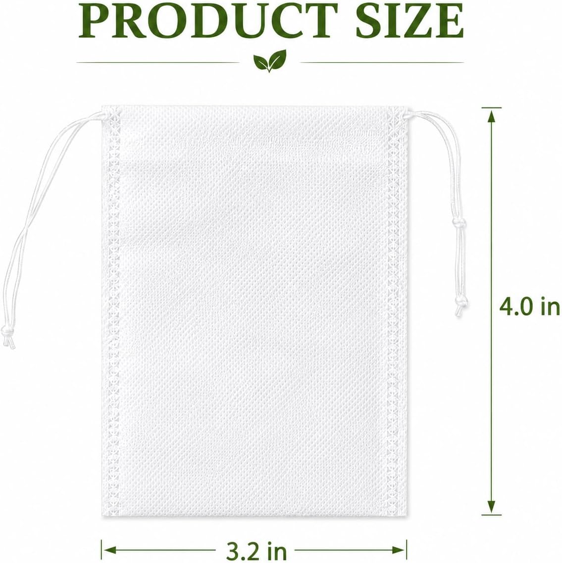 Tea Bags For Loose Leaf Tea 100PCSNon-Woven Fabric Tea Filter, Disposable empty Tea Bags Suitable For Coffee, Spices And Small Tea Bags For Brewing (White, 200Pcs,3.2inch x 4.0inch)