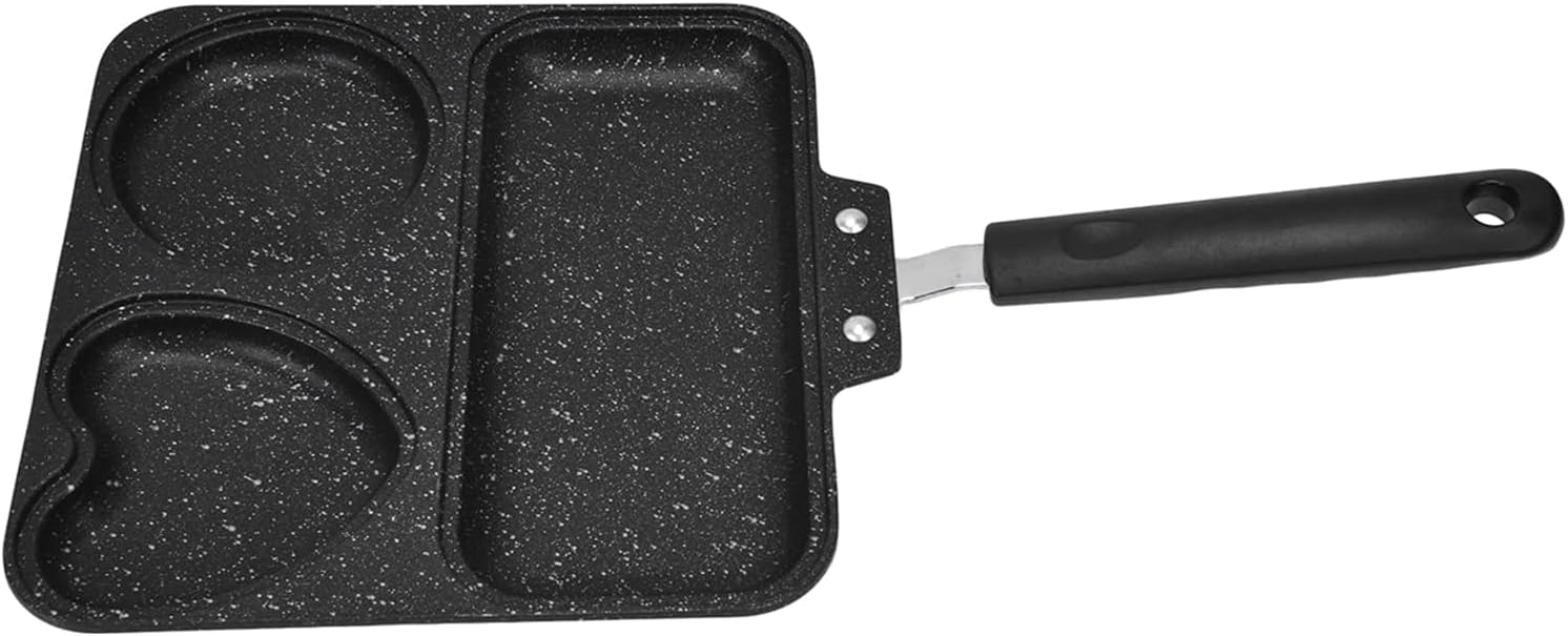 Omelet Pan,Pan Nonstick Nonstick Frying Pan, 3 Section Divided Pan Nonstick Egg Frying Pan Griddle Pan For Breakfast Making, 21cm