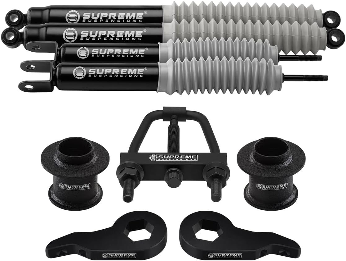 Supreme Suspensions - 3" Front + 3" Rear Lit Kit with Torsion Tool & MAX-Performance Shock Absorbers for 2000-2006 Suburban, Tahoe, Yukon 1500 - Mystery Box Included with Purchase
