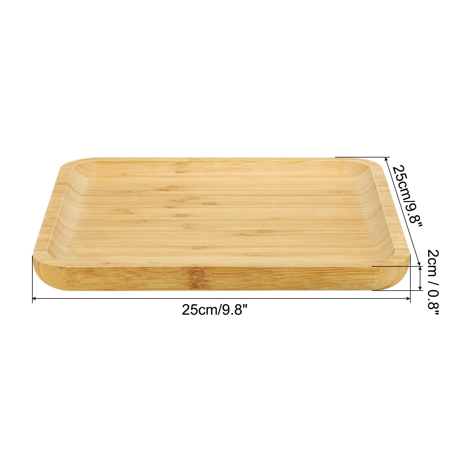 PATIKIL Wood Saucer, 10 Inch Square Wooden Plant Drainage Tray Bonsai Plants Saucer Succulent Pot for Home Balcony Patio - Image 2