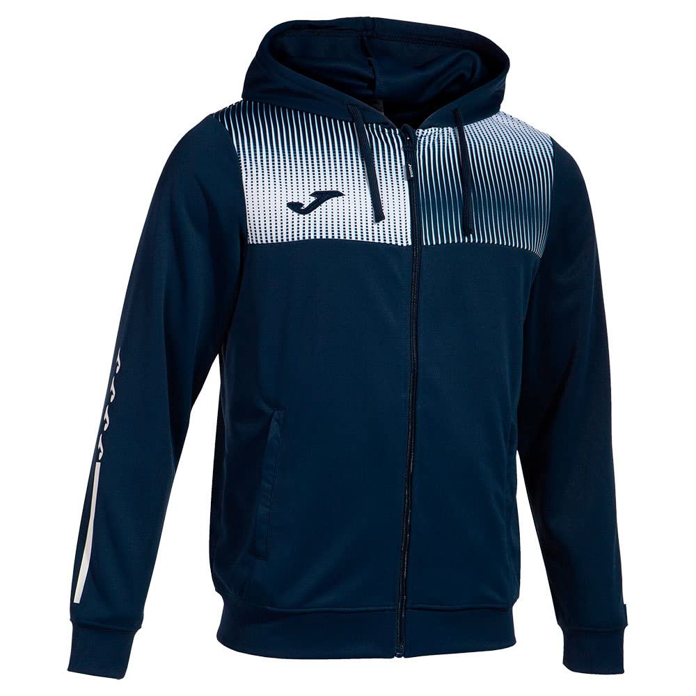 Joma Giacca con cappuccio uomo Eco Supernova blu navy bianco