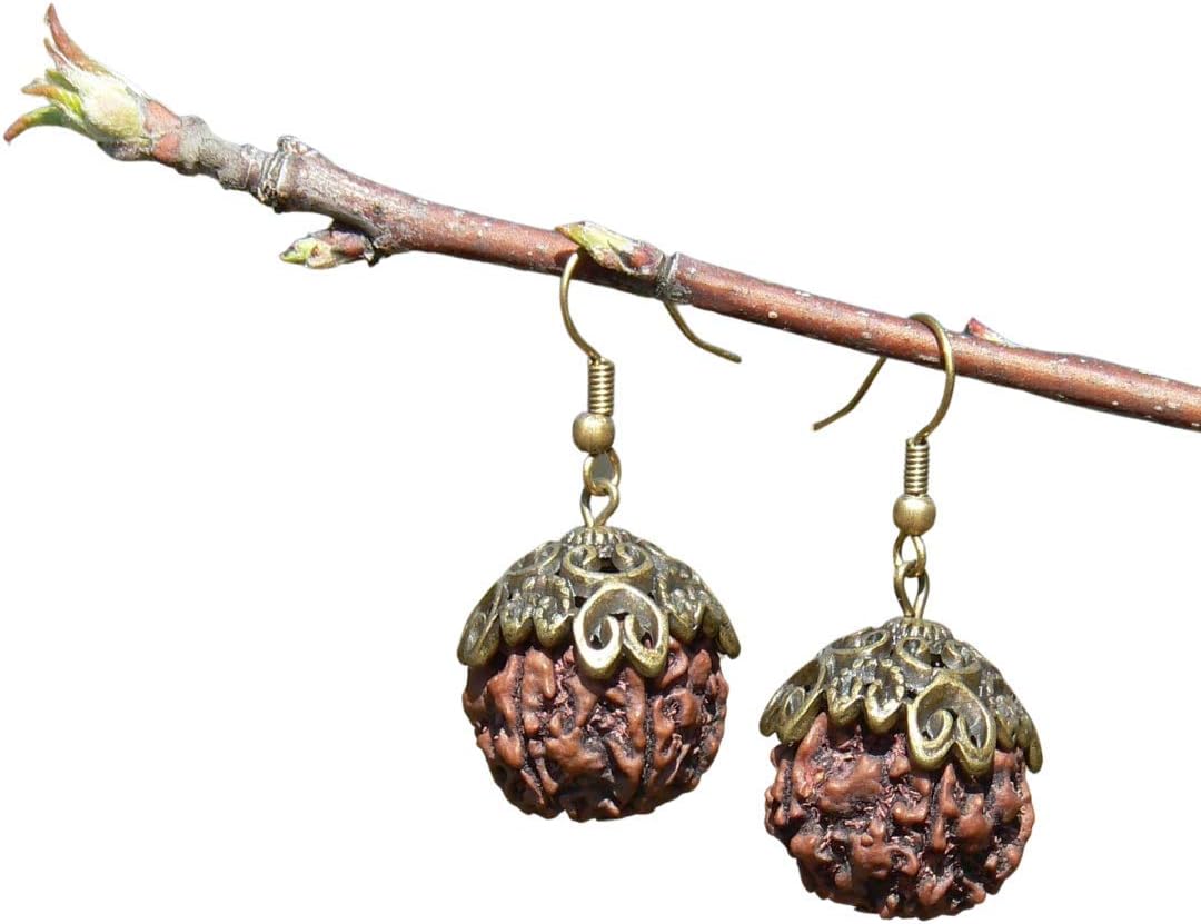 Meditation Rudraksha Yoga Earrings, Chakra Healing Jewelry, Shiva Shakti Symbol, Vedic Gift - HANDMADE