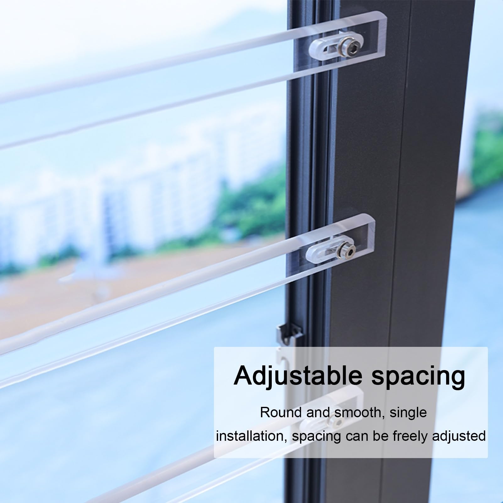 Barriere di Sicurezza Trasparenti per Finestre, Barre di Sicurezza Portatili per Finestre, Barriera di Sicurezza per Bambini per Finestre di Casa, Balconi(Clear-1PC,Width-50cm)