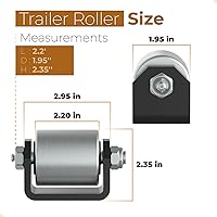 Vista 3 de Rueda de rodillo de acero resistente de 2 pulgadas con ajuste de grasa para remolques de caravana, autocaravanas y quintas ruedas, paquete de 2