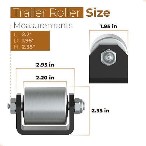 Miniatura 3 de Rueda de rodillo de acero resistente de 2 pulgadas con ajuste de grasa para remolques de caravana, autocaravanas y quintas ruedas, paquete de 2