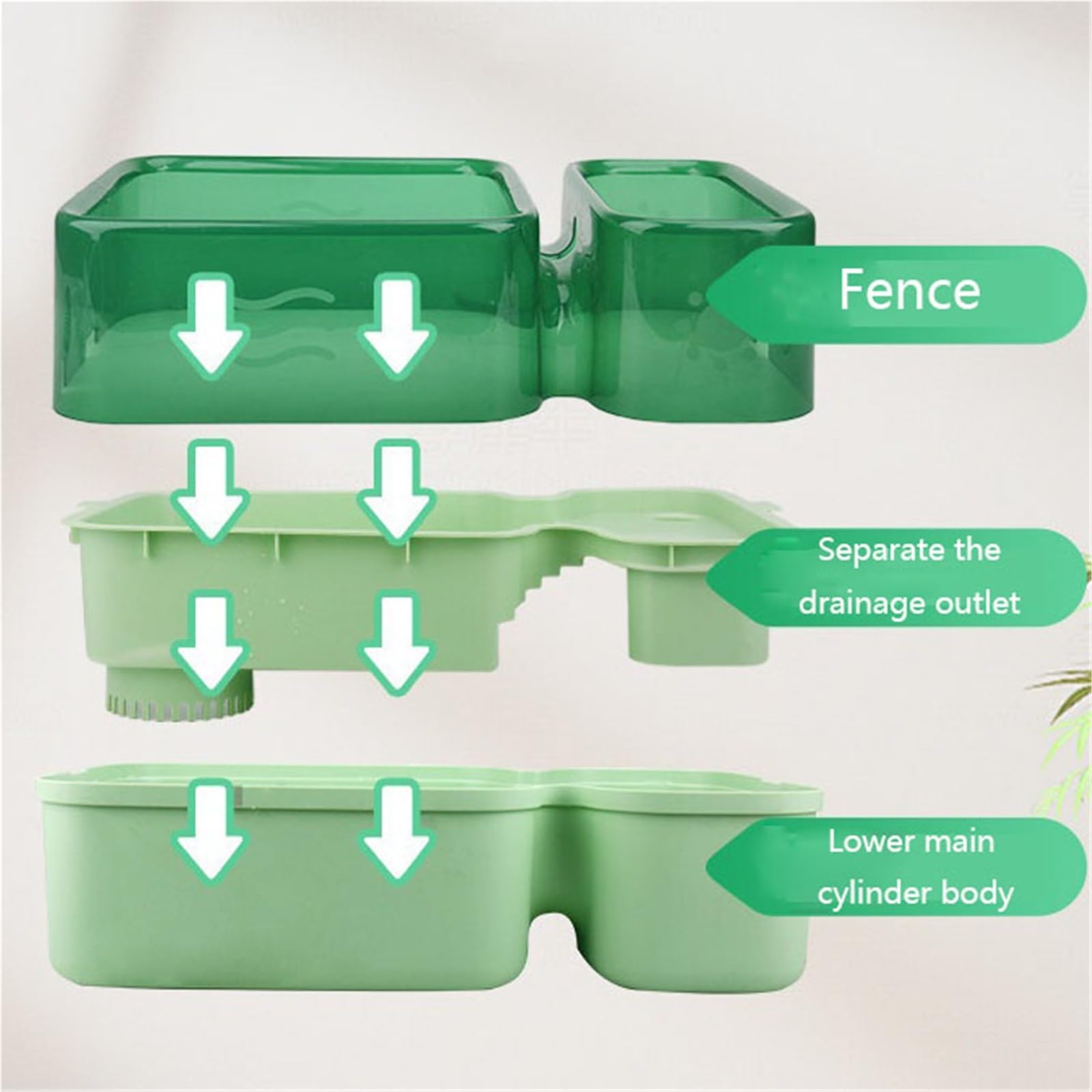 Acuario para Tortugas Tanque de alimentación Tortugas con Drenaje Doble Capa for separación(Pequeño)