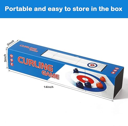 Miniatura 7 de Yobbi - Juego de rizador de mesa para niños, adultos y familia. Divertido juego de deportes en interiores para todos. Viene con 8+2 piedras de rizar