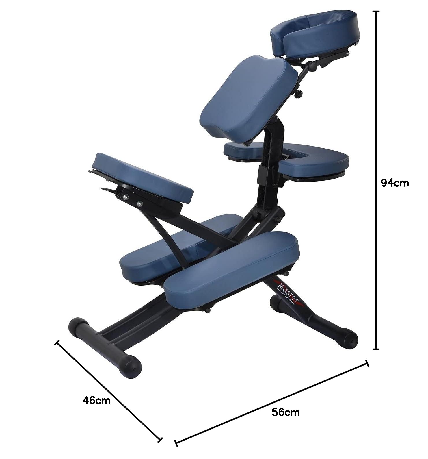 MASTER MASSAGE EQUIPMENT 10114A 10114A - Silla de Masaje Plegable (Aluminio, Ajustable, Ligera, con maletín de Transporte), Color Azul